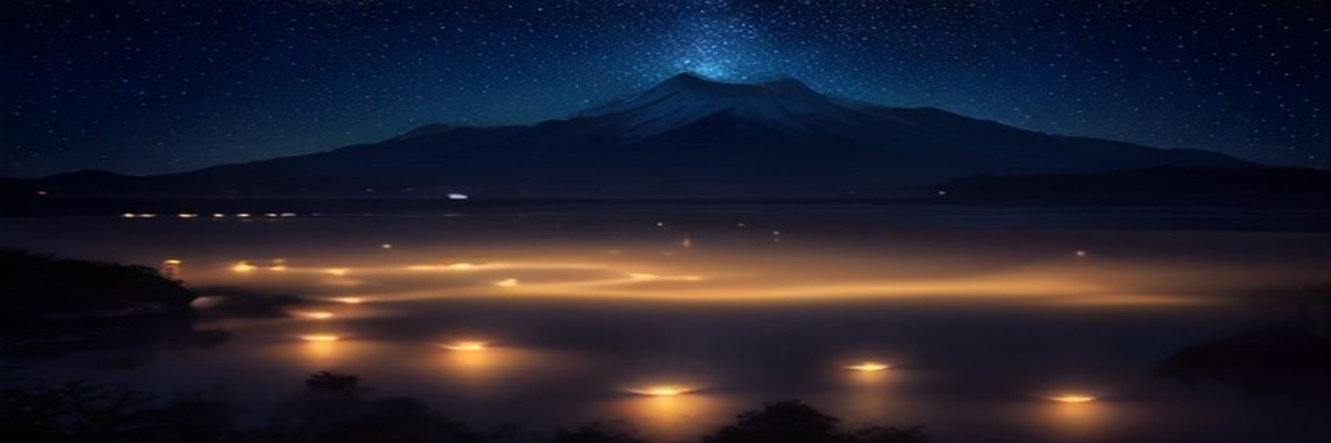 午夜氛围感布置实景：暖色台灯照亮书桌，旁边点着香薰蜡烛，窗帘半拉，营造出森林绿与米色调的沉浸夜间空间
