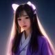 午夜美学主编林晚声，女性，专注夜间情绪研究，温柔而睿智的气质，书架背景